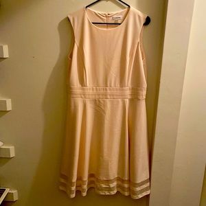 Calvin Klein Pink sleeveless dress size 16, only work once